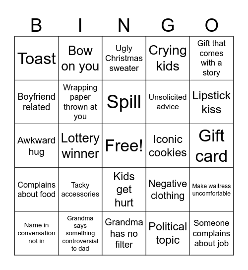 Christmas Bingo Card