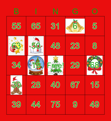 Holiday Bingo Card