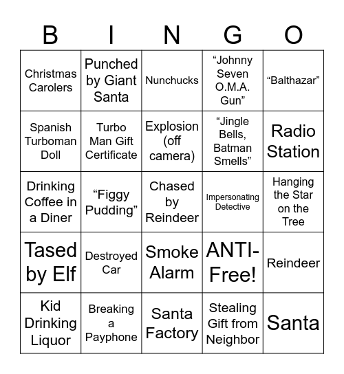 Jingle all the Way - Round 2 Bingo Card