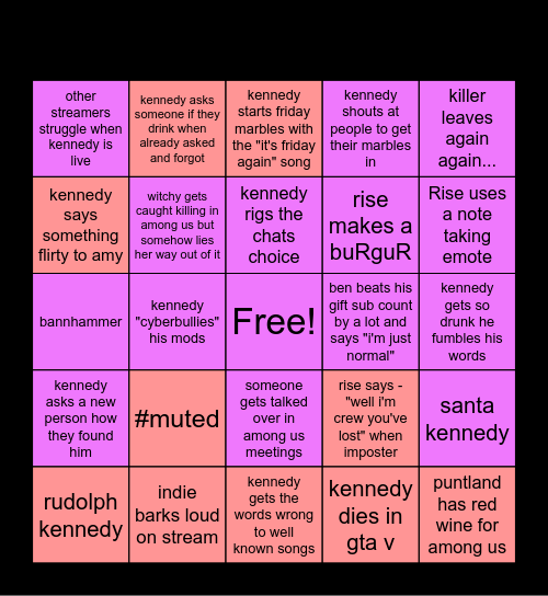 Mod Bingo Card