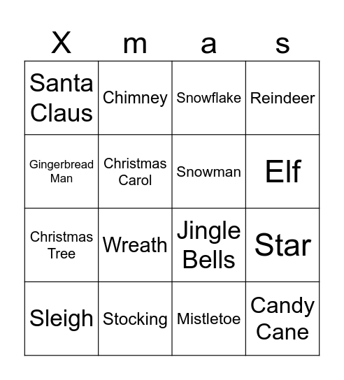 Christmas Bingo Card