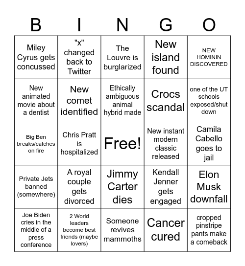 2024 Bingo Card