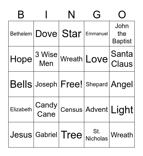 Christmas Bingo Card