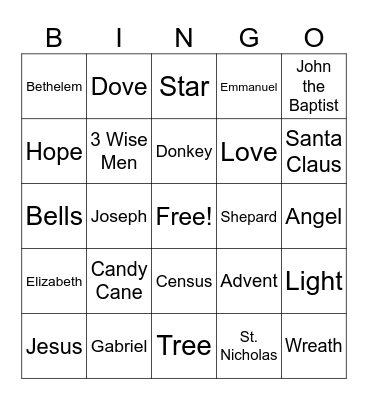 Christmas Bingo Card