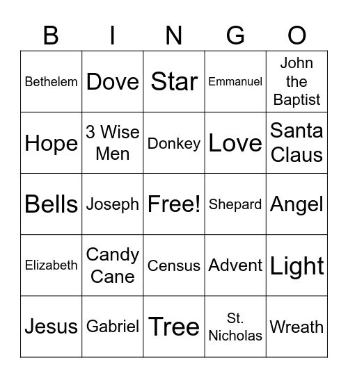 Christmas Bingo Card
