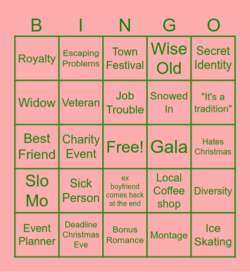 CHRISTMAS MOVIES Bingo Card