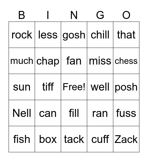 Step 1 Bingo Card