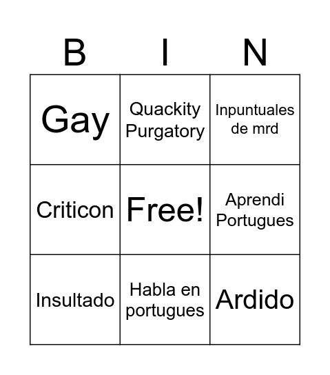COSAS QUE DIRA SOARING Bingo Card