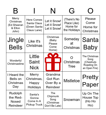 Music Bingo - Christmas - 2023 Bingo Card