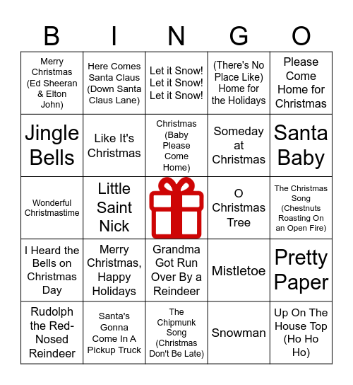 Music Bingo - Christmas - 2023 Bingo Card
