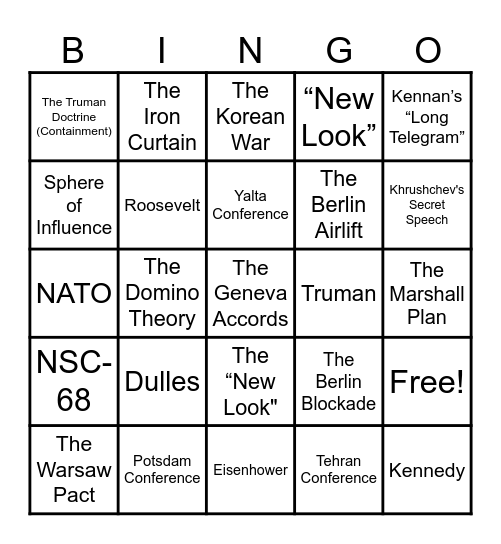 The Origins of The Cold War Bingo Card