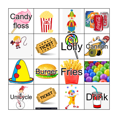 Circus Bingo Card