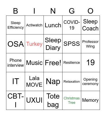 Christmas Bingo! Bingo Card