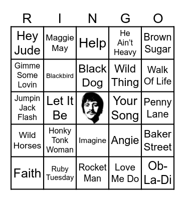 RINGO 4 [England] Bingo Card
