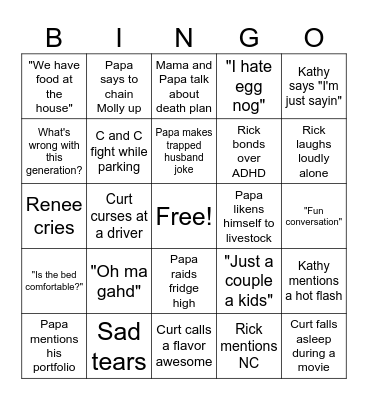 Family fun! Bingo Card