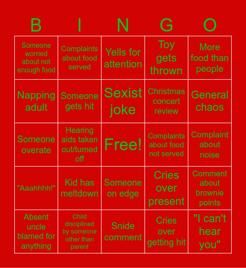 Christmas 2023 Bingo Card