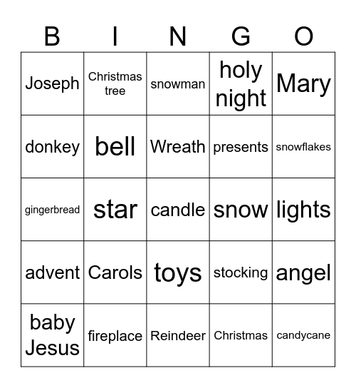 Christmas Bingo Card