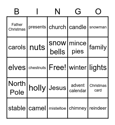 Christmas Bingo Card