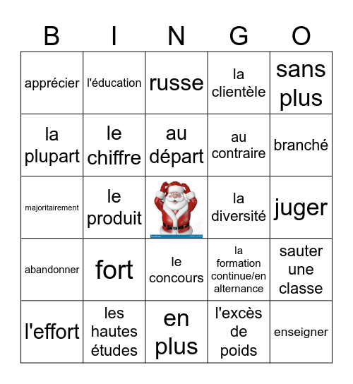 H4 hst 4 A et B Bingo Card