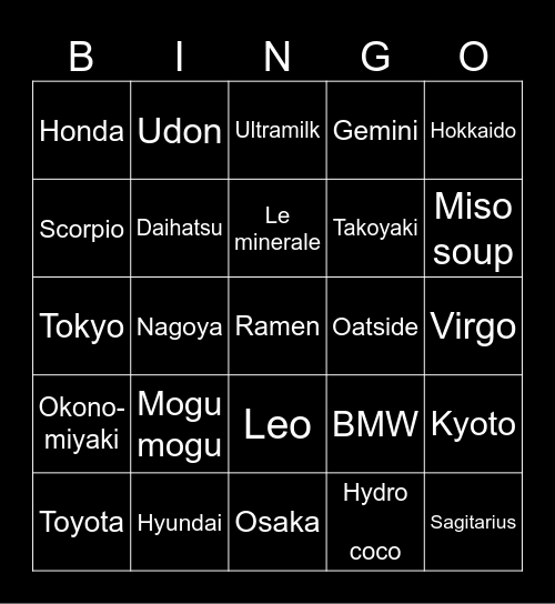 @saliwinda Bingo Card