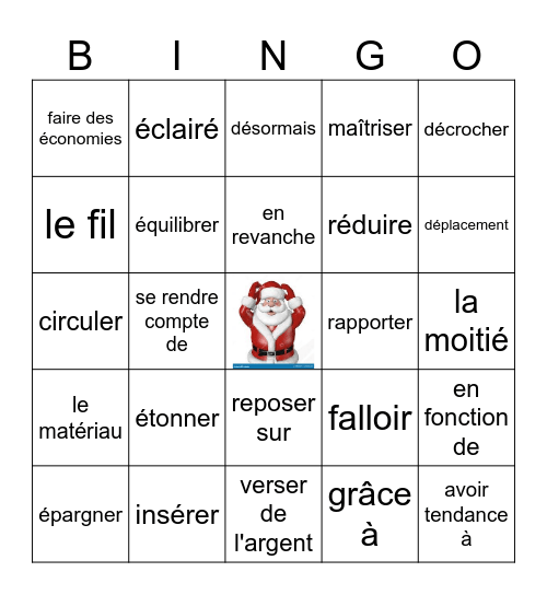 V5 mots A et B chapitre 4 Bingo Card
