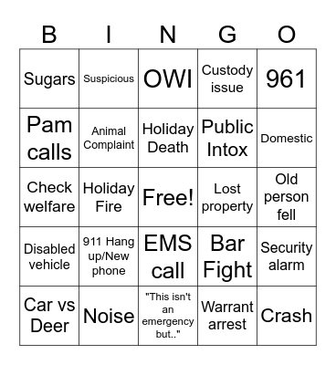 Dispatch Holiday Bingo 2023 Bingo Card