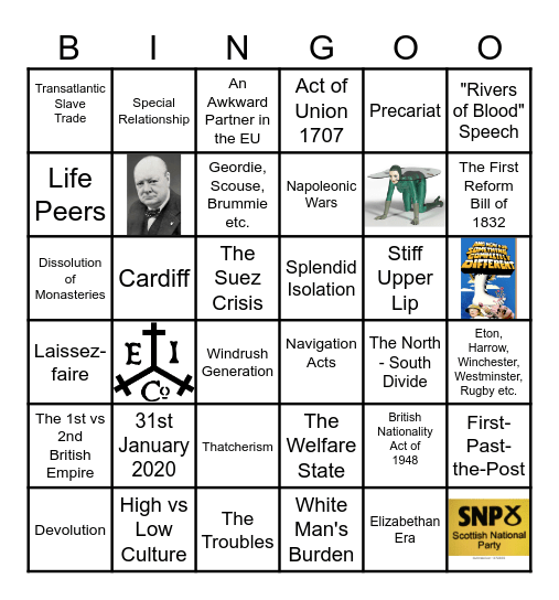 Brit Cult Bingo Card