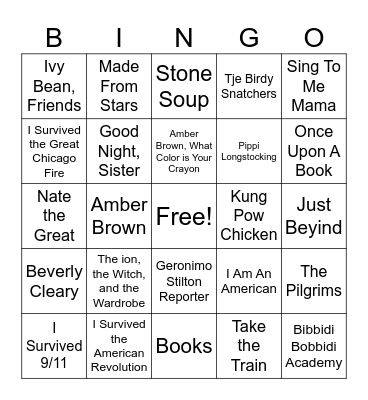 Book Titles Bingo Card