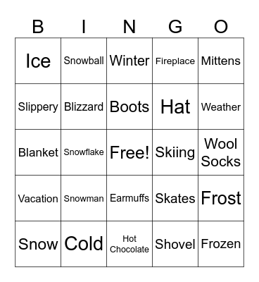 Winter Bingo Card