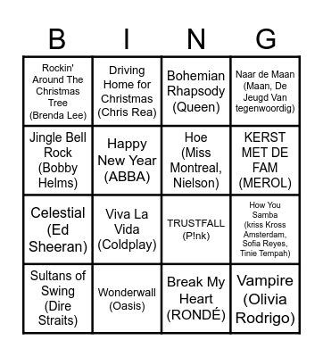 Muziekbingo Team Omgevingsrecht Bingo Card