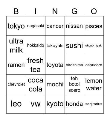 bingo miu Bingo Card