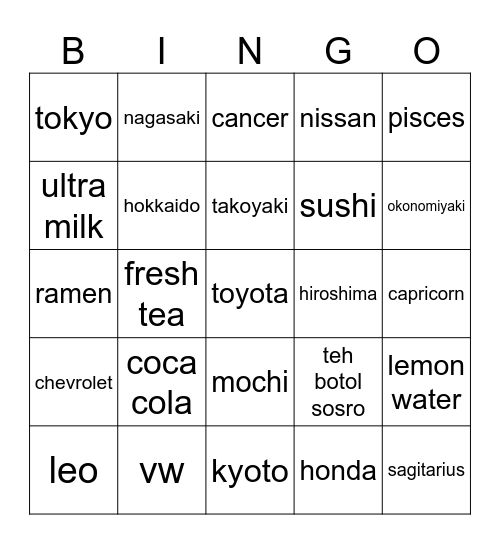 bingo miu Bingo Card