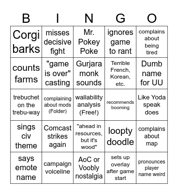 Ornlu stream bingo Card