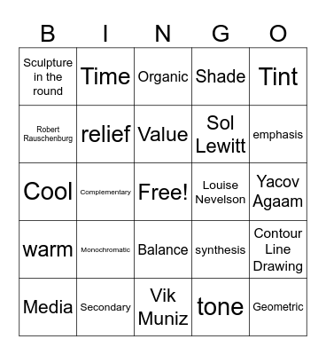 Semester 1 Review Bingo Card