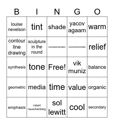 art review bingo Card