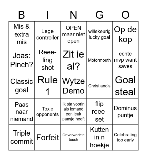Bingo met problemen Bingo Card