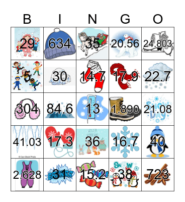 Winter Bingo Card