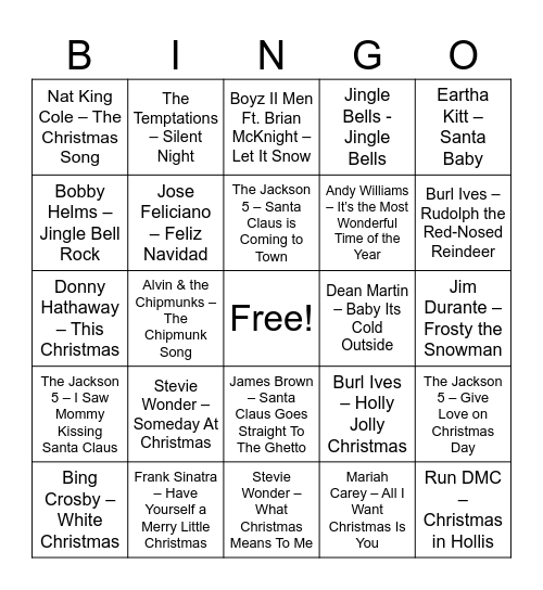 Wright-Johnson XMas Bingo! Bingo Card