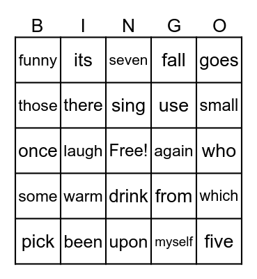 Heart Word Bingo ♡ Bingo Card