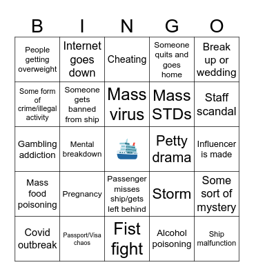 World cruise bingo Card