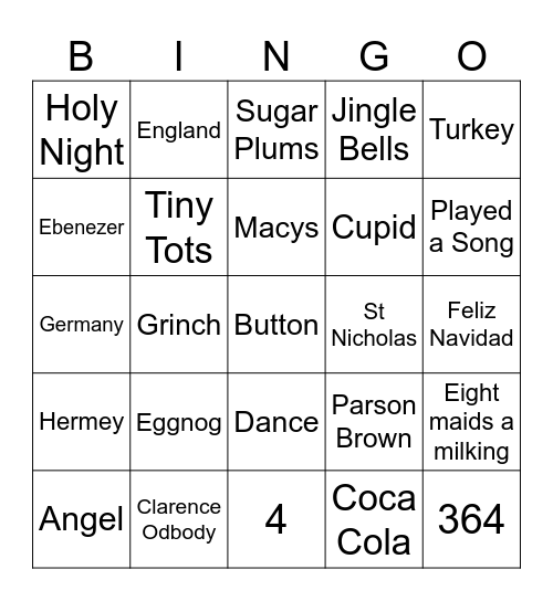 Christmas Trivia 2 Bingo Card