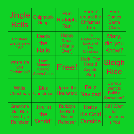 Holiday Songs! Bingo Card