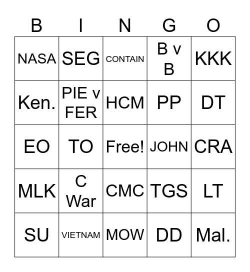 bingooooooo Bingo Card