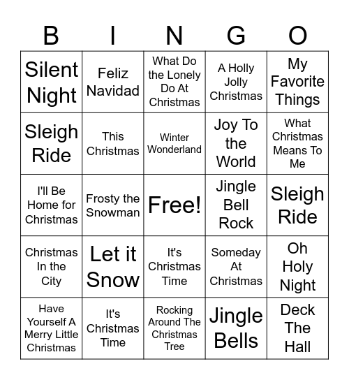 Christmas Bingo Card