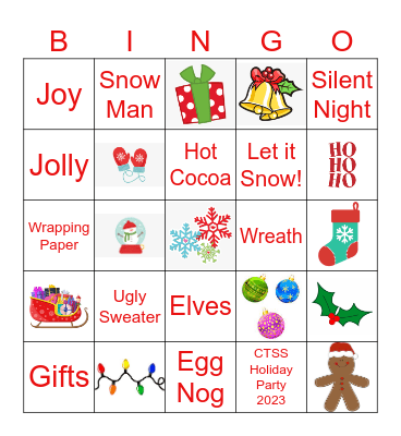 CTSS Holiday Bingo Card