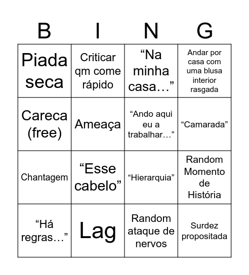 JP Bingo Card