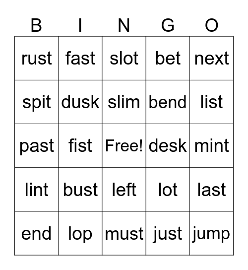 41B Bingo Card