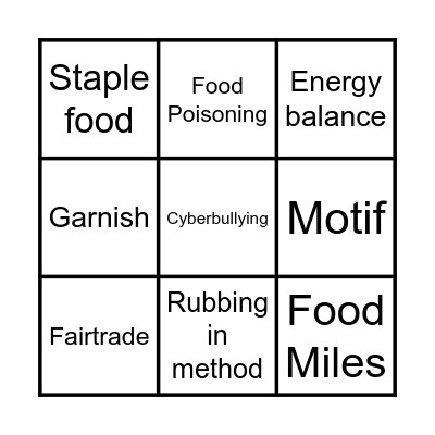 Home Economics Bingo! Bingo Card