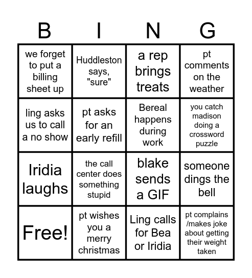 Internal Medicine Bingo Card