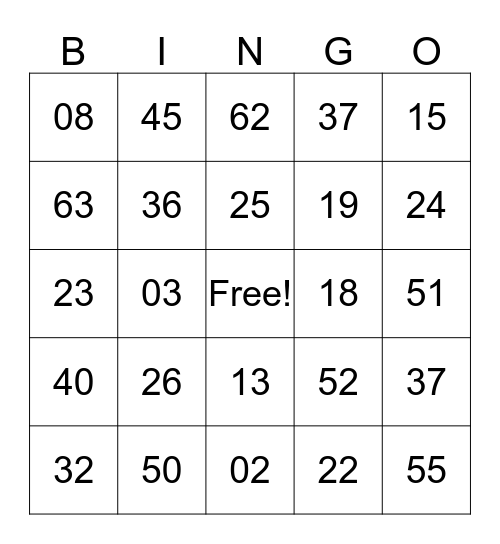 OHR 2016 PSRW Bingo Card